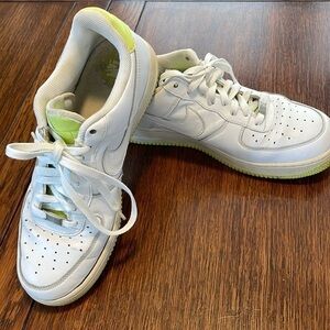 Nike Air Force 1 Sneakers Court Shoes white Yellow green US Size 10 EUR 44 Men’s